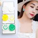 Wholesale Smiling Face Acrylic Earrings for Women Girls Cute Stud Earrings Yellow Asymmetric stud Female Fashion Jewelry VGE003