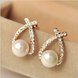 Wholesale 2020 New Fashion Jewelry Simulated Pearl Drop Earrings Cute For Women Shiny Crystal Wedding Jewelry Elegant VGE009