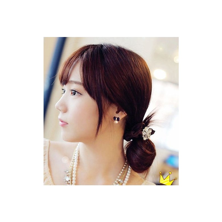 Wholesale Korean Design Enamel Drip Bowknot Round Simulated Pearl Drop Earrings for Women Student Girl Gift DIY Sweet Creative Jewelry VGE010