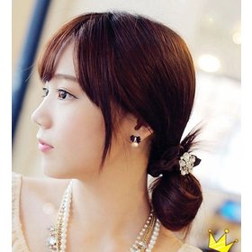 Wholesale Korean Design Enamel Drip Bowknot Round Simulated Pearl Drop Earrings for Women Student Girl Gift DIY Sweet Creative Jewelry VGE010