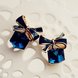 Wholesale 2020 New jewelry fashion Gold Color Bowknot Cube Crystal Earring Square bow Earrings for Women Pretty gift VGE011