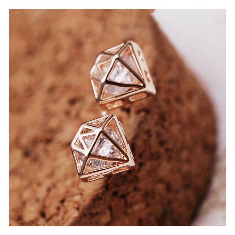 Wholesale Fashion wholesale Jewelry Crown Women Classic Shining Zircon Small Stud Earrings Gold Color Ears Stud VGE023