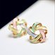 Wholesale Simple Trendy Gold Color Geometric wreath Earrings For Women Lady Fashion Large Hollow earrings Jewelry VGE025