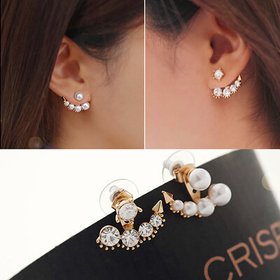 Wholesale 2020 New fashion jewelry for Women Pretty gift Asymmetrical Pearl Drop Earrings VGE028