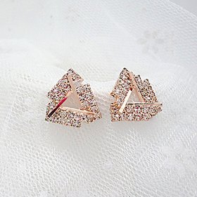 Wholesale  Euro-American Fashion Simple Exaggerated Earrings with Personalized Triangular Diamond Earrings VGE035