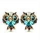 Wholesale Jewelry Crystal Owl Stud Earrings For Women Vintage Gold Color Animal Statement Earrings VGE036