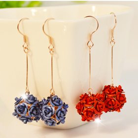 Wholesale New Fashion Lady  Rose Flower Earring  For Women Vintage Jewelry VGE037