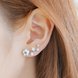 Wholesale New  Elegant Shell Pearl Flower Drop Earrings For Women Fashion Crystal Girls Jewelry  VGE043