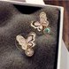 Wholesale Sweet pink  Butterfly Stud Earrings Delicate Gold Color Mini Ear Studs Trendy Ear Nails For Women Girls Jewelry Gift VGE046
