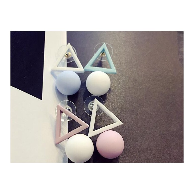 Wholesale Ball Triangle Different Candy Color Earrings For Women Engagement Stud Earrings  Luxury Jewelry VGE048