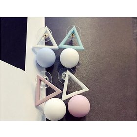 Wholesale Ball Triangle Different Candy Color Earrings For Women Engagement Stud Earrings  Luxury Jewelry VGE048