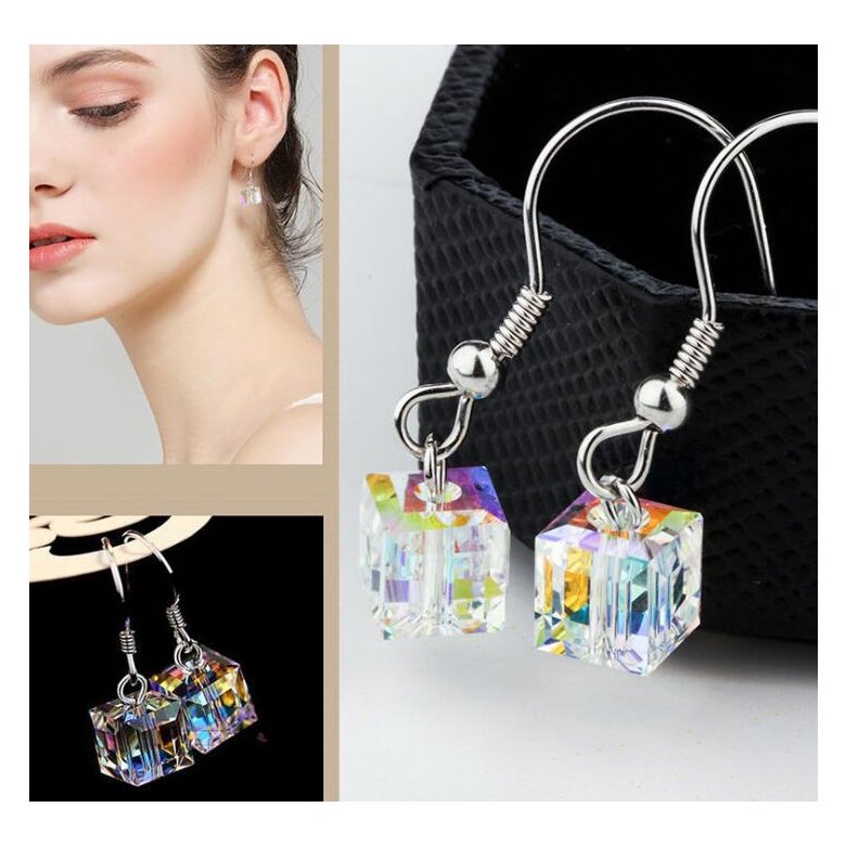 Wholesale Crystal Glass Drop Earrings For Women Girls  Dangle Hanging Earring Fashion Wedding Ear Jewelry VGE053
