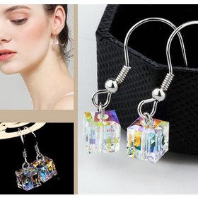 Wholesale Crystal Glass Drop Earrings For Women Girls  Dangle Hanging Earring Fashion Wedding Ear Jewelry VGE053
