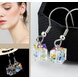 Wholesale Crystal Glass Drop Earrings For Women Girls  Dangle Hanging Earring Fashion Wedding Ear Jewelry VGE053