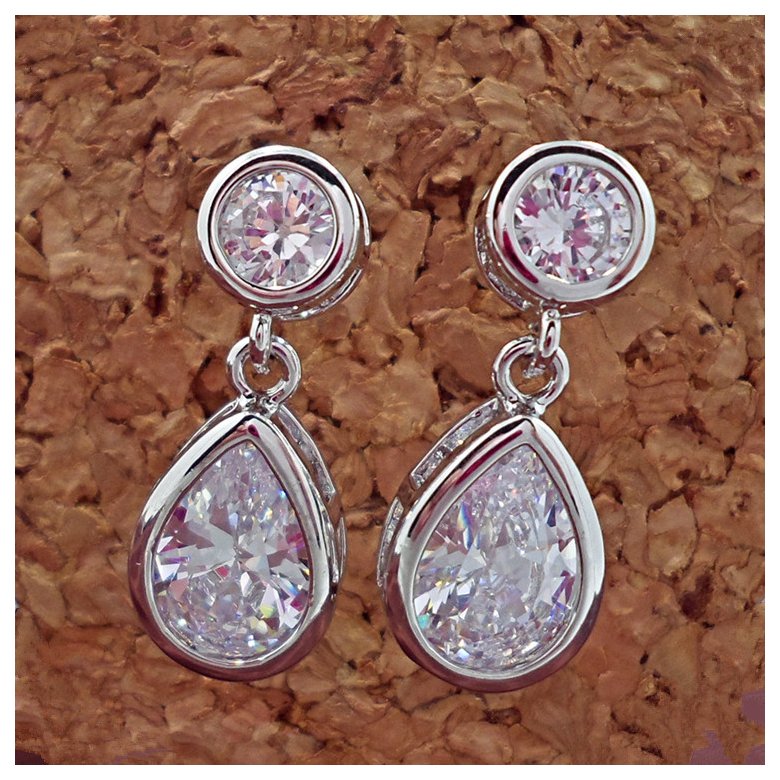 Wholesale  Crystal Valentines Day Gift Water Drop Earrings Big Stone Zircon Oval Drop Earring Rhombus Women Seaside Fashion Jewelry VGE056