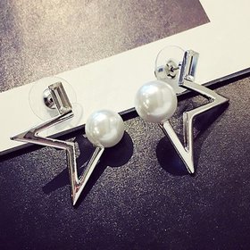 Wholesale New fashion delicate pearl crystal Star temperament Women Drop earrings creative Jewelry  VGE065