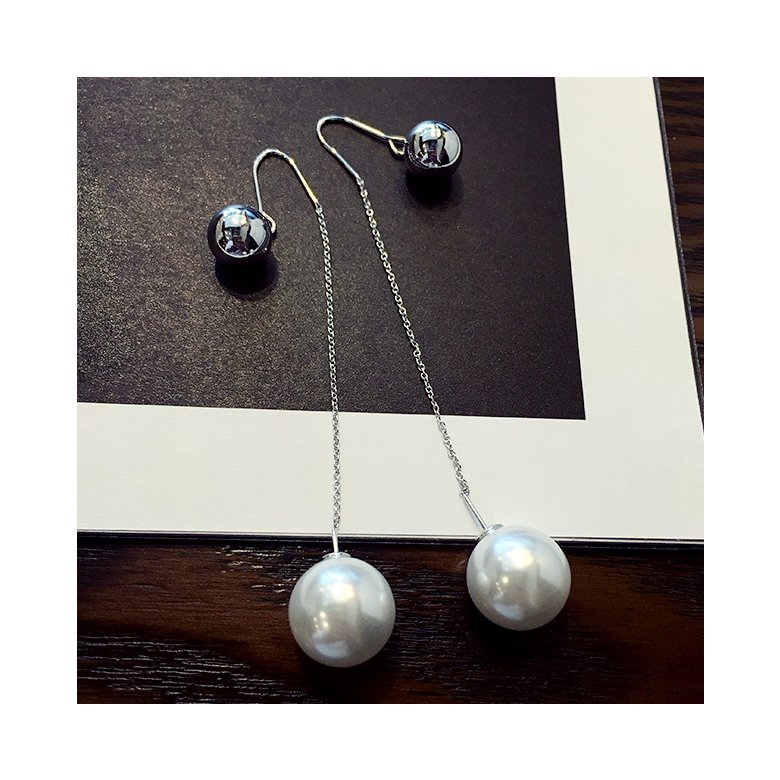 Wholesale Long Tassel Simulated Pearl Drop Earrings  For Women Classic  Ball Earrings Fashion Jewelry  VGE066