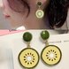 Wholesale Women Fruit Green Kiwi Dangle Earrings for Women Luxury wholesale Jewelry VGE068