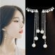 Wholesale New Fashion Hyperbole Temperament Elegant Long Drop Earrings for Women Female Tassel Simulated Pearl Pendant Earrings VGE072