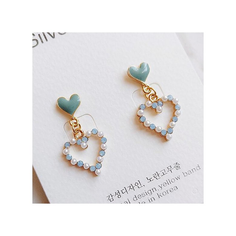 Wholesale Charmsmic Pearl Heart Dangle Earrings For Women Geometric Drop Earrings New Korean Fashio Lady Wedding Jewelry 2020 VGE074