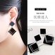 Wholesale Geometric Square Earrings for Women Hanging Dangle Earrings Gold Black Color Fashion Statement Earrings Female Jewelry VGE076