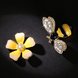 Wholesale 2020 Cute New Flower Bee Asymmetric Earrings Zircon Earrings Fashion Jewelry Punk Stud Earrings for Women Girls Gift VGE078
