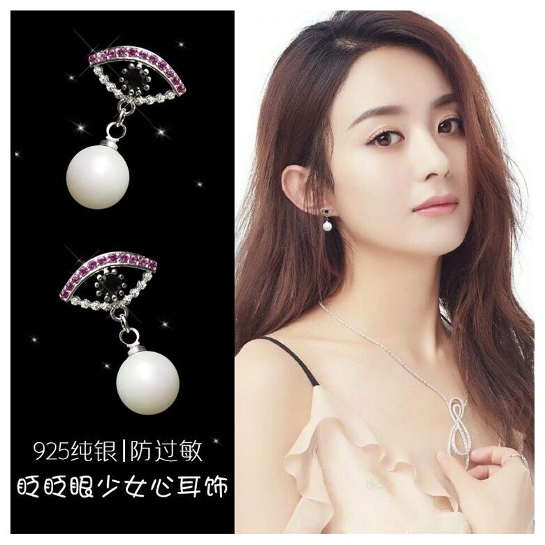 Wholesale Fashion Eye Crystal Vintage Earrings For Women Pearl Fashion Earring Jewelry Water drop VGE081