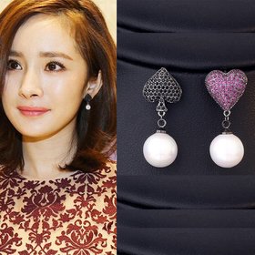 Wholesale Charmsmic Pearl Heart Dangle Earrings For Women Geometric Drop Earrings New Korean Fashio Lady Wedding Jewelry 2020 VGE087
