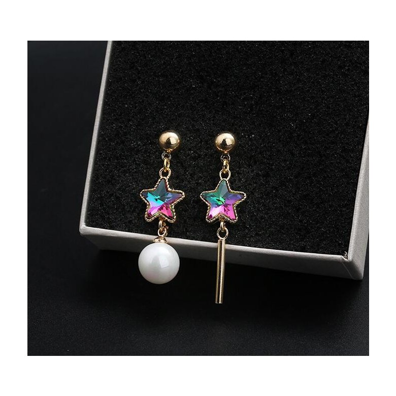 Wholesale Elegant imitation pearl colorful Star Long Tassel earring  Fashion Personality Pendant High Quality VGE088