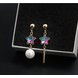 Wholesale Elegant imitation pearl colorful Star Long Tassel earring  Fashion Personality Pendant High Quality VGE088