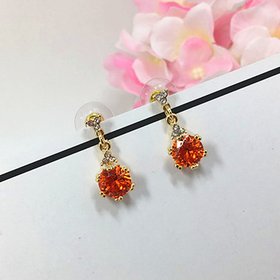 Wholesale Fashion Silver 925 Women Earrings jewelry Circular Ruby Zircon Gemstones Drop Earring Ornaments for Wedding Party VGE090