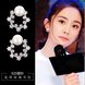 Wholesale Fashion Cute Exquisite Flower Stud Pearl Crystal Earings White Zircon For Women Jewelry Wedding Party Gifts  VGE094