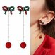 Wholesale New Arrival Fashion Trendy Dangle Bowknot ball tassel earrings Simple Korean Jewelry Female Long Pendant Eardrop VGE102