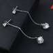 Wholesale Sparkling 925 Sterling Silver Earrings Full Crystal Beads Ball Zircon Long Tassel Earrings For Women  VGE106