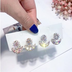 Wholesale New fashion star woman's store earrings European and American fashion exaggerated sun and moon female models jewelry VGE123