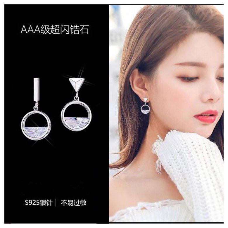 Wholesale Exquisite Geometric Circular Earring for Women Fine Zircon Crystal  Earrings For Women Fashion Wedding Jewelry VGE126