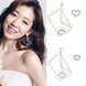 Wholesale Heart envelope Long Drop Earrings For women crystal Geometric dangling Earring wedding Jewelry VGE131