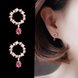 Wholesale Cute Tiny Flower Circle Wreath Love roundness Earrings for Women Water Drop Rhinestone Pendant Accessories Earring VGE138