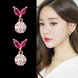 Wholesale Fashion Creative Butterfly Flowers Crystal Dangle Earrings for Women Rose Gold Zircon Sweet ball Drop Earring Jewelry Gift VGE139