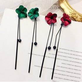 Wholesale New Style Five Leaves Flower Tassels Long Earrings Elegant Earrings Real 925 Silver  Fine Jewelry  for Women VGE140