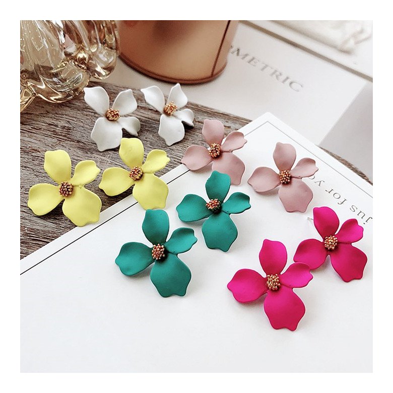 Wholesale New Style Spray Paint Big Flower Stud Earrings For Women Fashion Summer Accessories Elegant Sweet Brinco VGE141