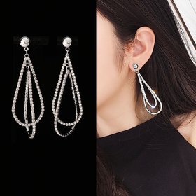 Wholesale Women's Zircon Earrings Pendant Long Earring Fashionable Women's Jewelry Party Gift VGE145