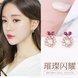 Wholesale Cute Tiny Flower Circle Wreath Love roundness Earrings for Women Water Drop Rhinestone Pendant Accessories Earring VGE153