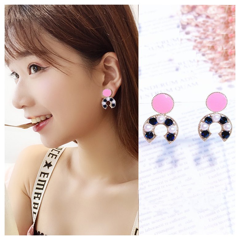 Wholesale Fashion cute for women Stud Earrings Lovely Girl Pearl Ear Studs Fashion Jewelry Womens Accessories Earrings Pink VGE154