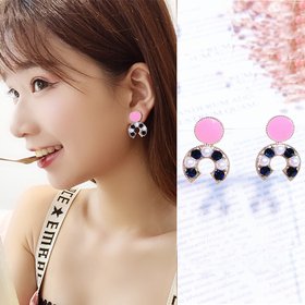 Wholesale Fashion cute for women Stud Earrings Lovely Girl Pearl Ear Studs Fashion Jewelry Womens Accessories Earrings Pink VGE154