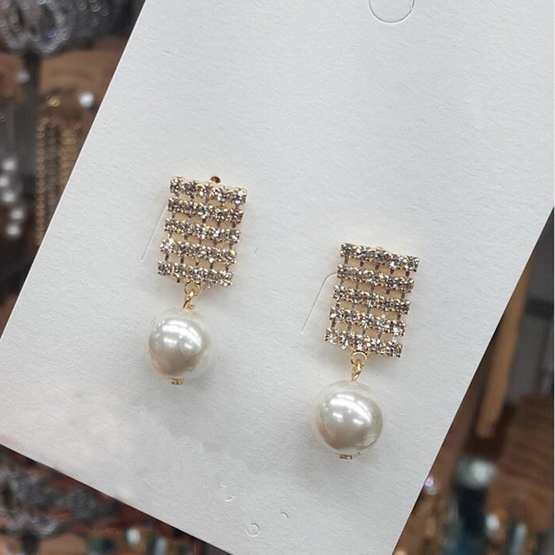 Wholesale Fashion wholesale jewelry Pearl Pendant Zircon Earrings For Women Fashion Wedding Party Jewelry VGE156