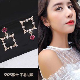 Wholesale  2020 new design fashion jewelry zircon earrings simple elegant square party earrings for women VGE157