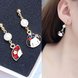 Wholesale Cartoon Cute Design Asymmetric Metal Japanese Geisha Fan Drop Earrings Long Dangle Earrings Christmas Gift VGE159