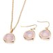 Wholesale Trendy Antique Gold Heart Pink Glass Jewelry Set TGCJS036