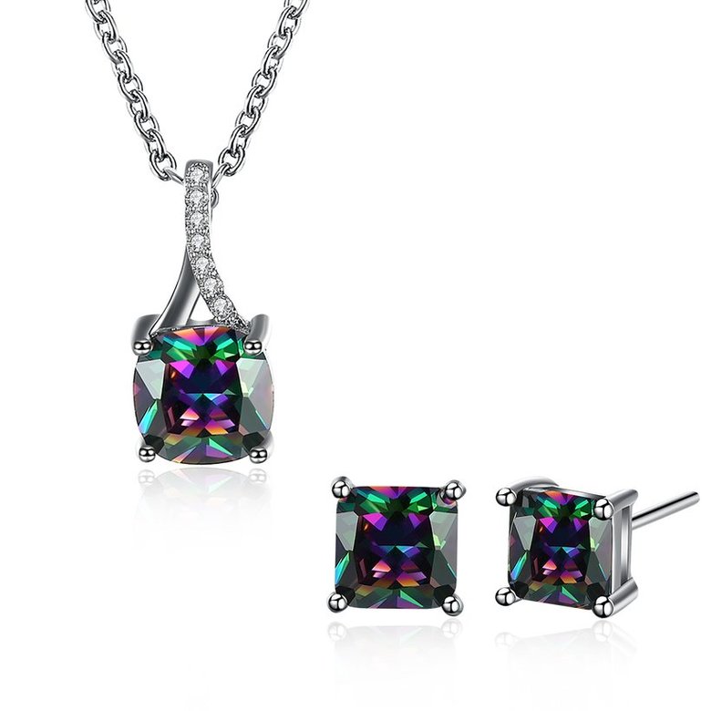 Wholesale Trendy Platinum CZ Jewelry Set TGCJS045